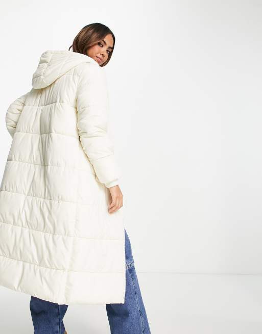 Maxi padded shop coat with hood