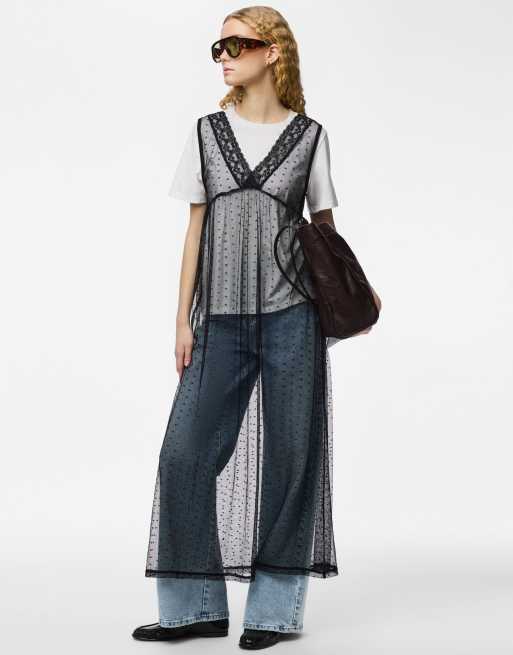 Pieces – Maxikleid in Schwarz, 3 von 7