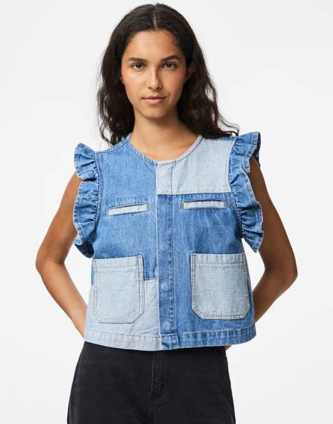 Pieces – Mellanblå jeansjacka - view 1