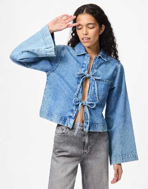 Pieces - Mellemblå denimskjorte - view 1