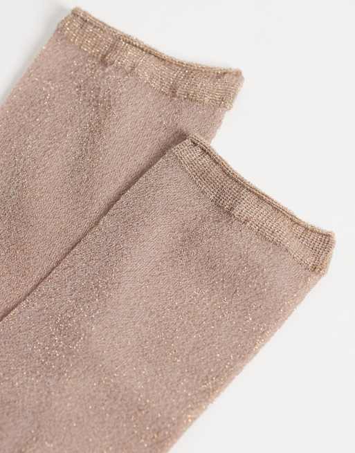 Pieces mesh glitter socks in beige, 2 of 3