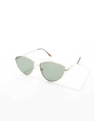 Shop Pieces Metal Cat Eye Frame Sunglasses With Black Tint Lenses