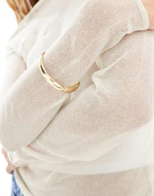 Pieces metal cuff bracelet in gold