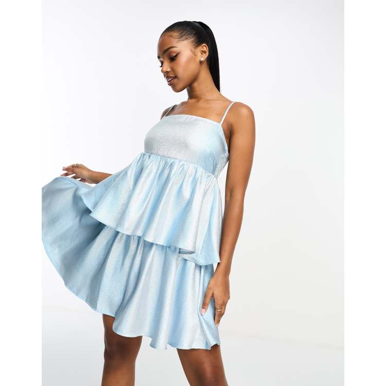 Desired Powder Blue Maternity Cami Strap Knot Ruched Midi Dress – Club L  London - UK