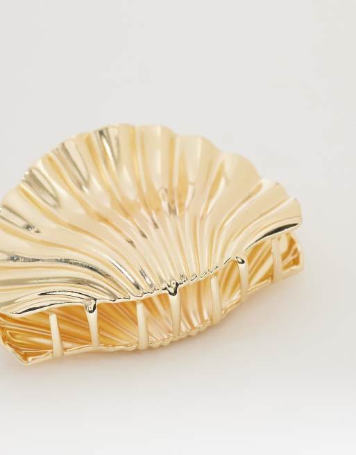 Pieces – Metalowa klamra do włosów w kolorze złota, 2 z 3