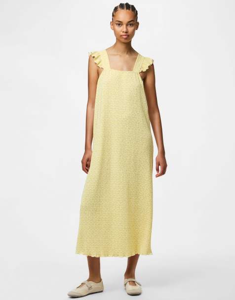 Pieces - Midi-jurk in vanille - view 1
