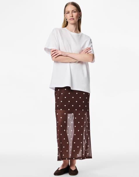 Pieces Midi skirt in hot fudge - view 1