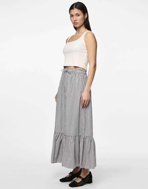 Pieces Midi skirt in magnet - view 1