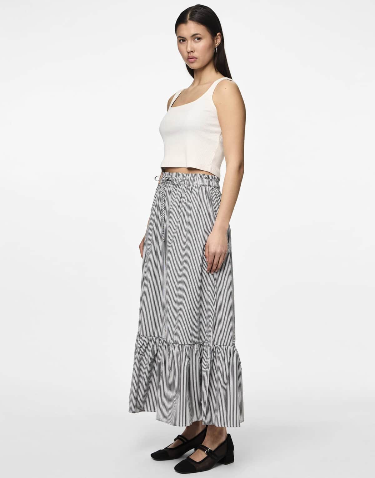 Pieces Midi skirt in magnet