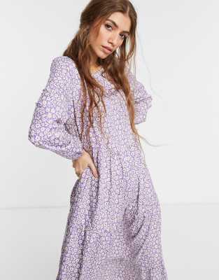 lilac ditsy floral dress