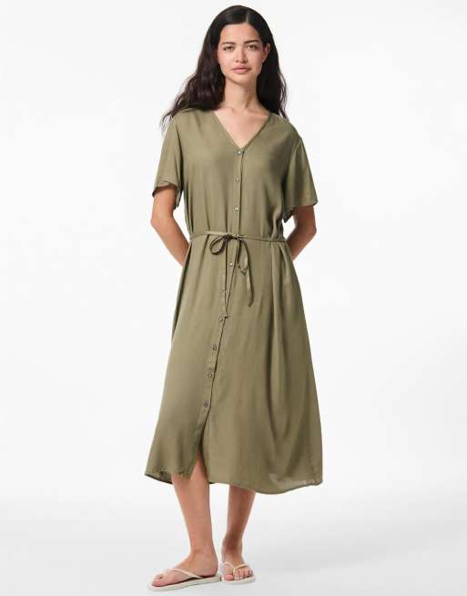 Pieces – Midikleid in der Farbe Mermaid
