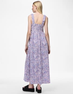 Pieces - Midikleid in Hortensie-Blau