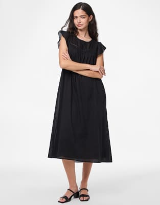 Pieces - Midikleid in Schwarz