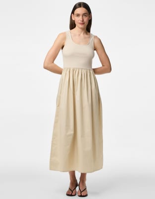 Pieces - Midikleid in Silbergrau