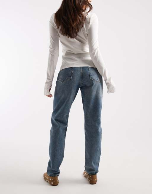 Pieces – Millie – Niebieskie mom jeans z podwyższonym stanem, 3 z 5