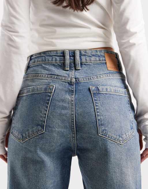 Pieces – Millie – Niebieskie mom jeans z podwyższonym stanem, 5 z 5