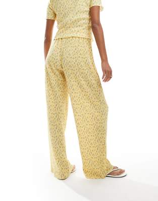 Shop Pieces Mini Plisse Wide Leg Pants