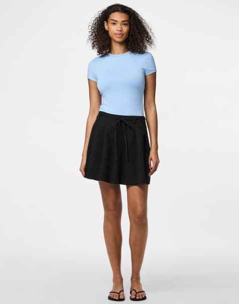 Pieces - Mini rok in zwart - view 1
