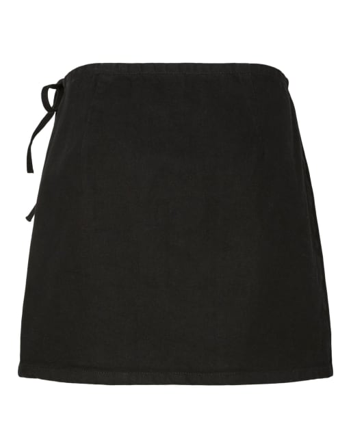 Pieces Mini skirt in black denim, 7 of 7