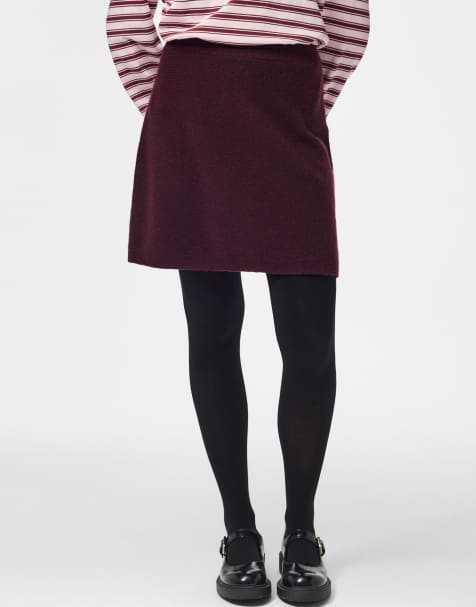 Pieces Mini skirt in winetasting1 - view 1