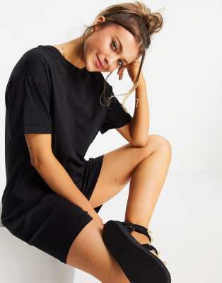 Pieces mini T-shirt dress in black