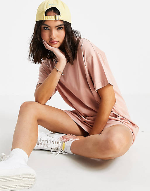 Pieces mini t-shirt dress in rose