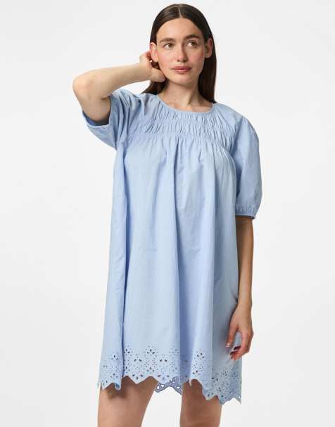 Pieces – Minikleid in Hellblau - view 1
