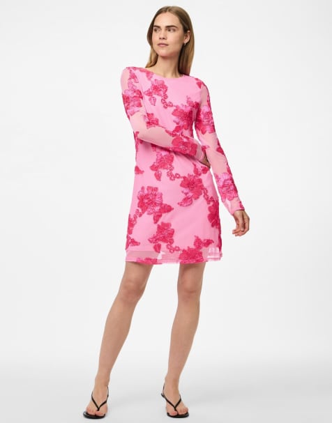 Pieces – Minikleid in Sachet-Rosa - view 1