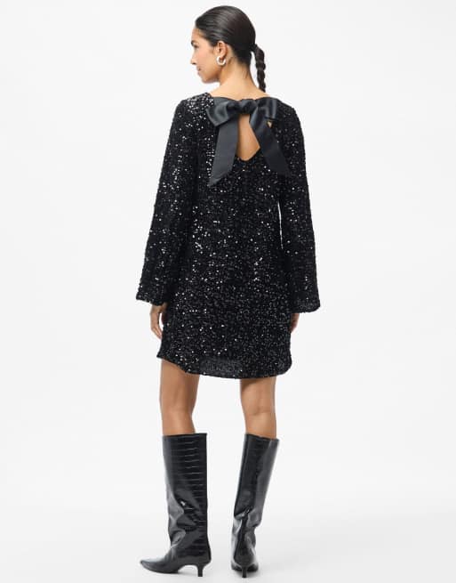 Pieces – Minikleid in Schwarz, 2 von 6