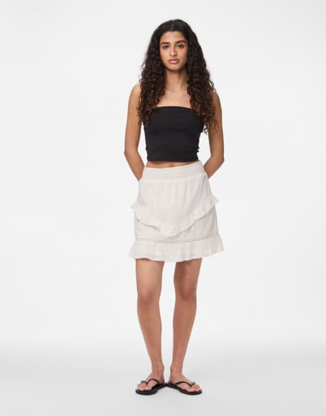 Pieces – Minirock in Creme - view 1