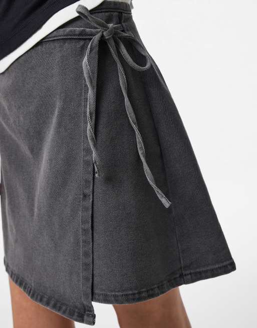 Pieces - Minirok in grijs denim, 4 van 6