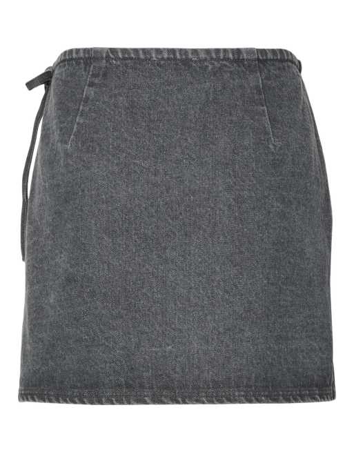 Pieces - Minirok in grijs denim, 6 van 6