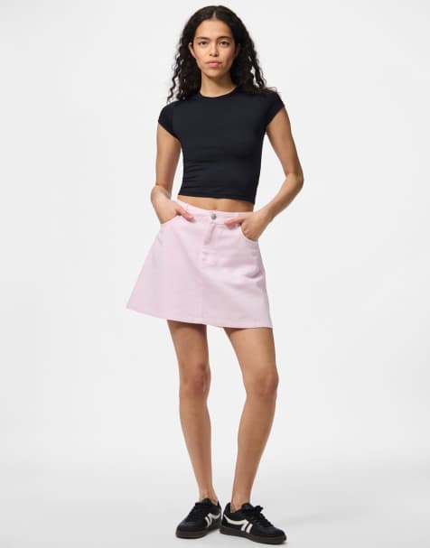 Pieces - Minirok in pink-a-boo - view 1