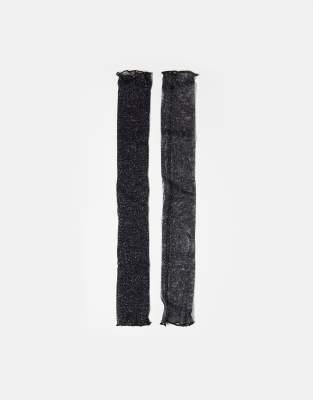 Mitaines Longues En Résille Noire Pour Femme - Accessoire Cosplay, Soirée Années 80-90, Halloween - 11