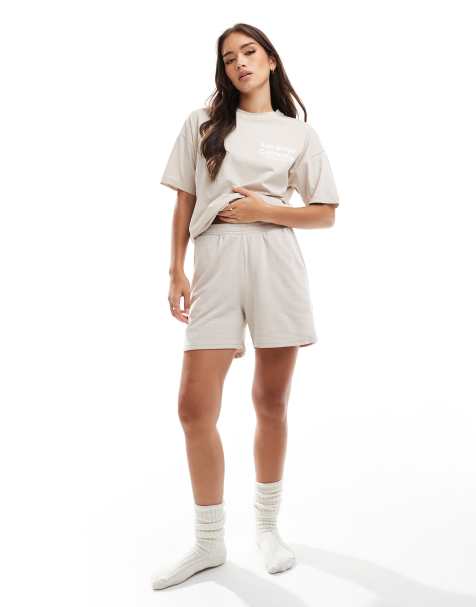 Pieces – Mix and Match – Shorts aus Sweatstoff in Creme - view 1