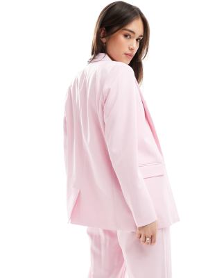 Pieces Mix And Match Tailored Wide Leg Pants In Pink