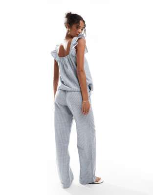 Shop Pieces Mix And Match Tie Waist Cotton Wide Leg Pants