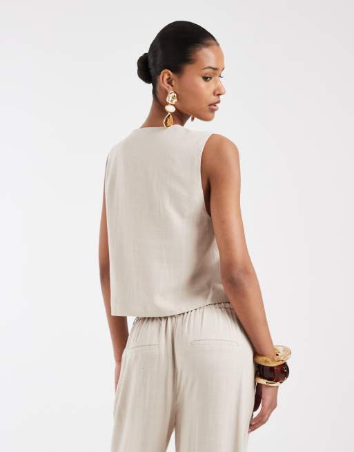 Pieces - Mix & Match - Gilet de tailleur ajusté - Gris chaud, 4 de 4