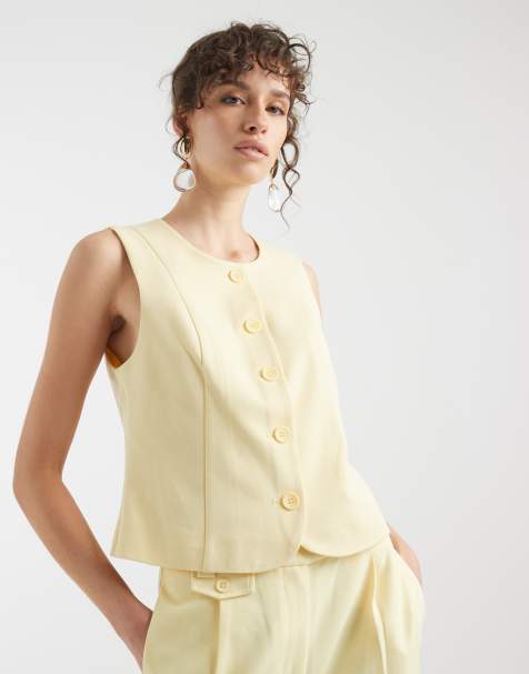 Pieces - Mix & Match - Gilet de tailleur ajusté - Jaune pâle - view 1