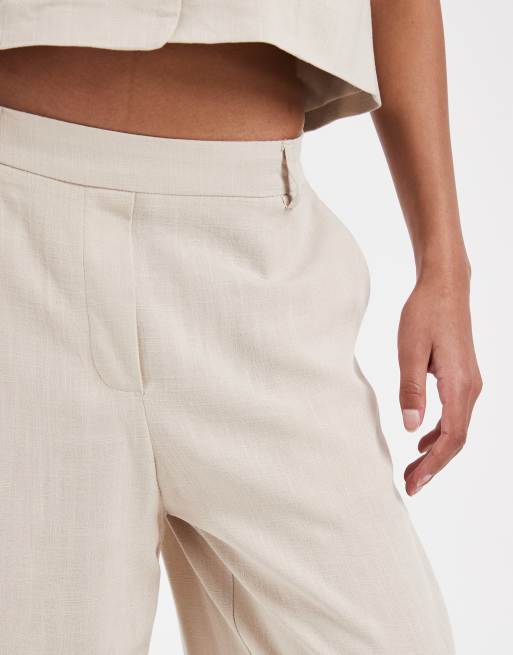 Pieces mix & match wide leg tailored trouser in warm grey, 5 of 5