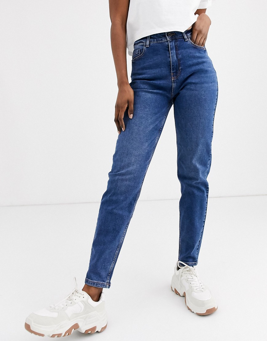 Pieces - Mom jeans met hoge taille in blauw