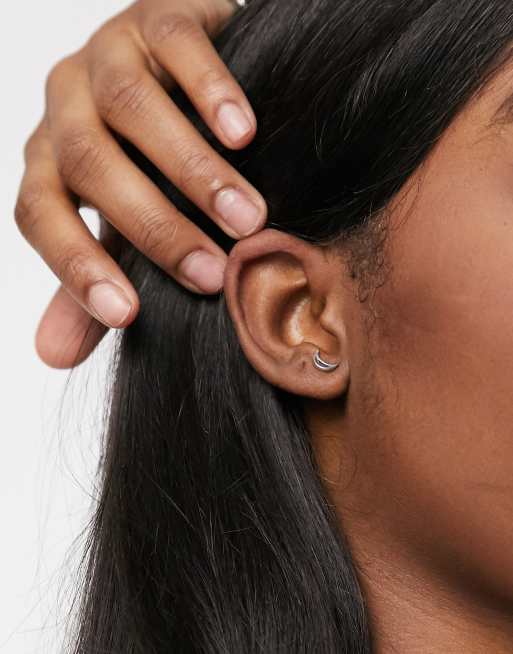 Pieces moon studs in silver