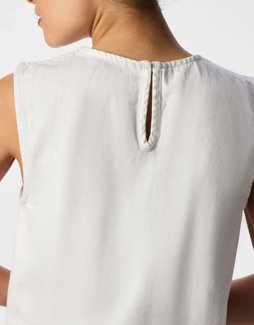 Pieces - Mouwloze top in wit, 4 van 7