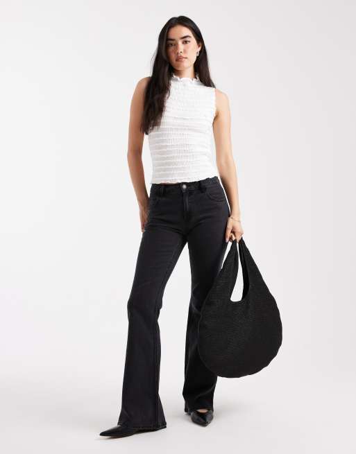 Pieces - Mouwloze top met textuur in wit, 2 van 4
