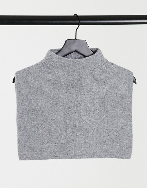 Pieces neck warmer jumper in light grey