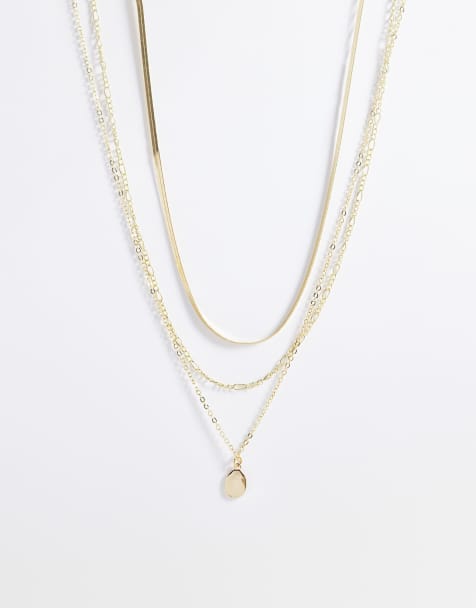 Pieces necklace stack in gold tone - view 1