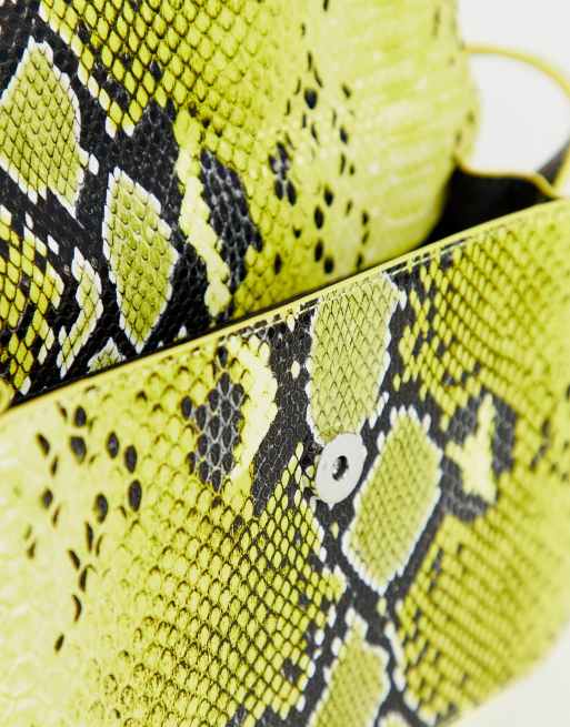 Neon yellow snakeskin bag hot sale