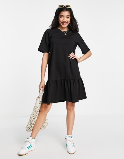 Pieces nora smock mini dress in black | ASOS