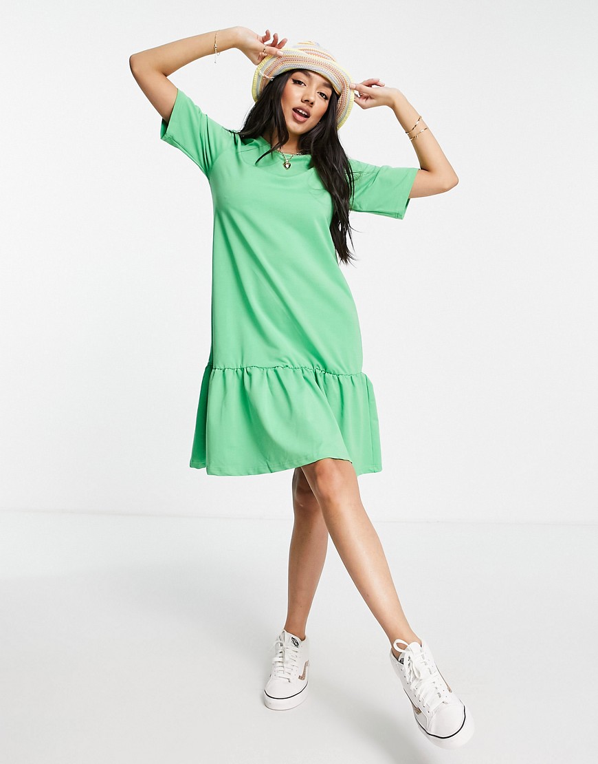 Pieces nora smock mini dress in green