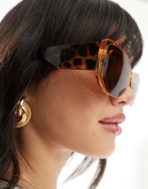 Pieces Occhiali da sole con montatura trasparente e stanghette